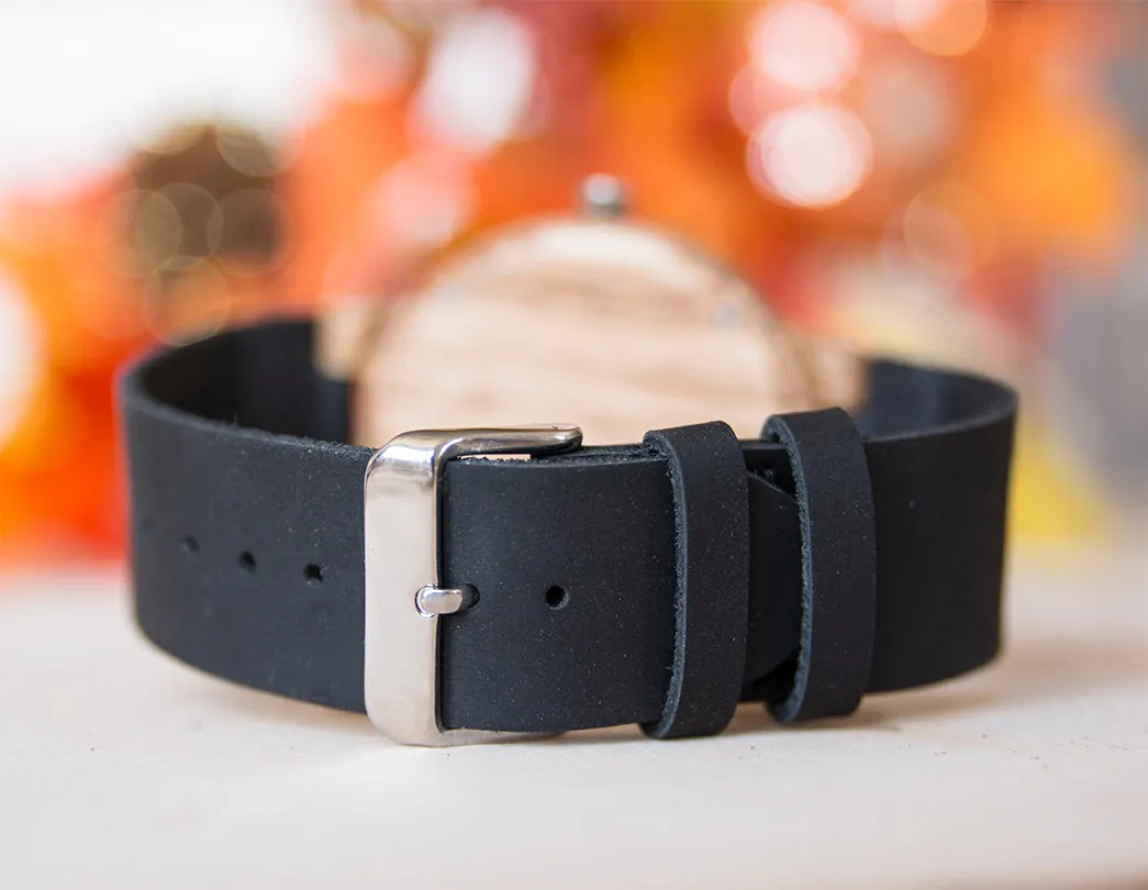 Engraved Minimalist Groomsmen Watches Leather Band