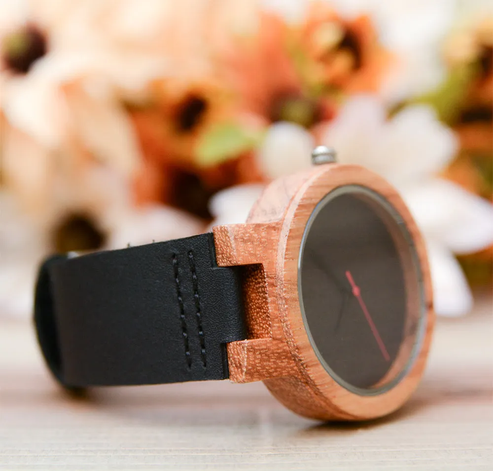 Engraved Minimalist Groomsmen Watches Leather Band