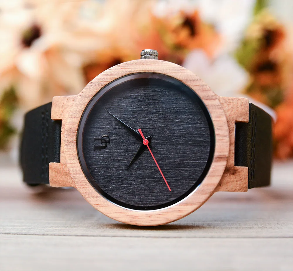 Engraved Minimalist Groomsmen Watches Leather Band