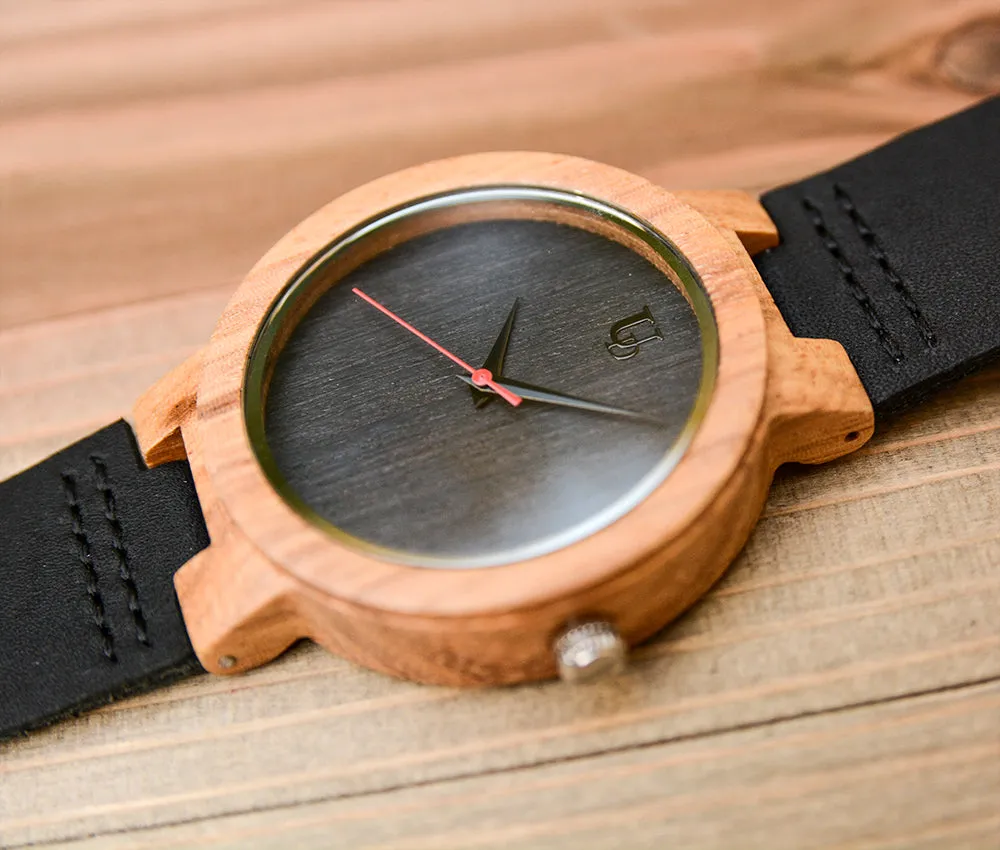 Engraved Minimalist Groomsmen Watches Leather Band
