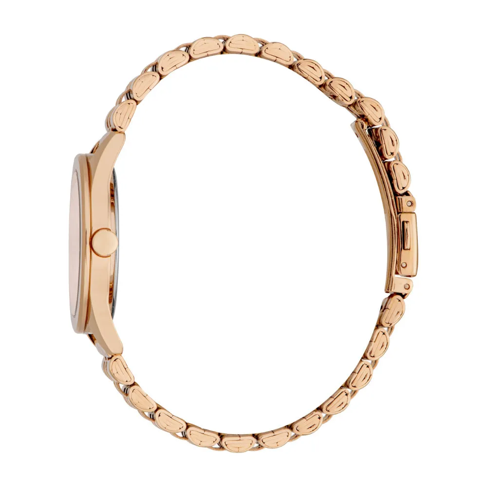 Esprit Liora Ladies Rose Gold Color Watch with Metal Bracelet and Three Hands