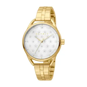 Esprit Women Watch, Gold Color Case, Silver Dial, Gold Color Stainless Steel Metal Bracelet
