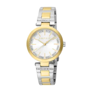 ESPRIT Women's Two Tone Silver & Gold Color Watch with Silver Dial