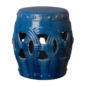 Eternal Rings Garden Stool - Marine Blue