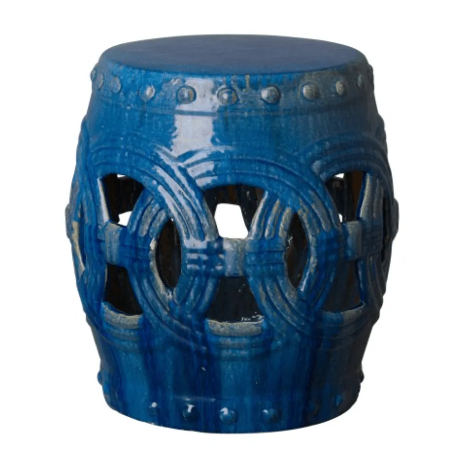 Eternal Rings Garden Stool - Marine Blue