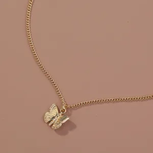 European and American net red necklaces hot-selling gold necklaces, personalized wild small butterfly metal pendants, retro necklaces