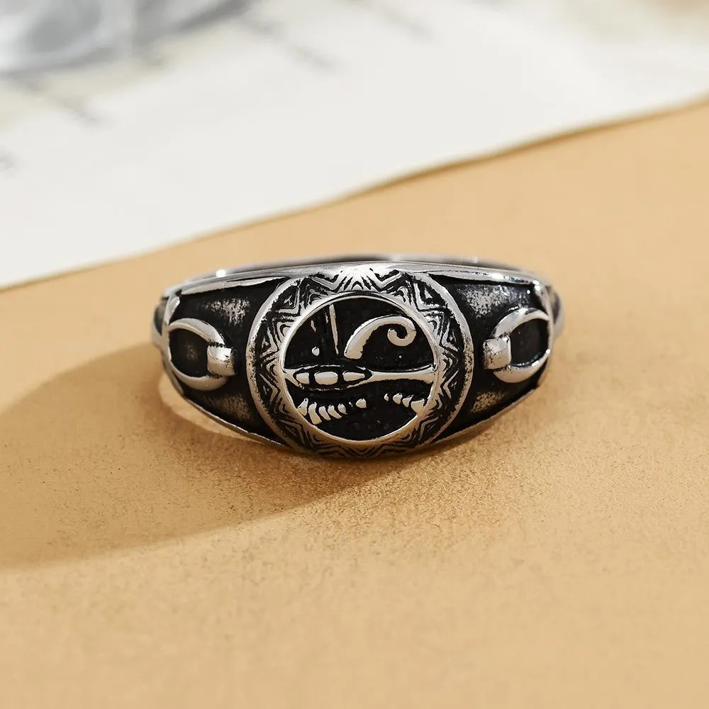 European And American Style Personalized Vintage Anubis Eye Of Horus Men's Titanium Steel Ring