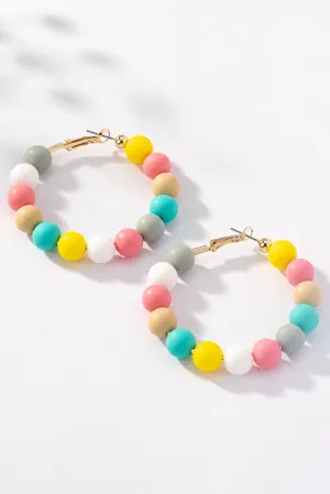 Ever Bloom Beaded Hoop Earrings - Multi
