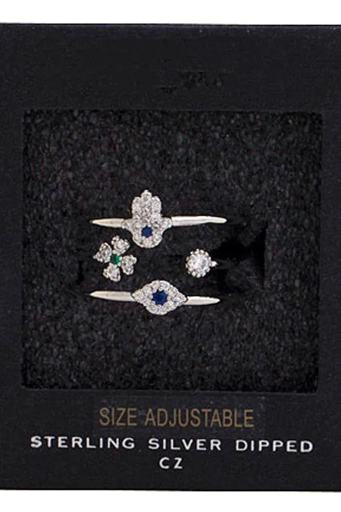Evil Eye Hams White Gold Ring