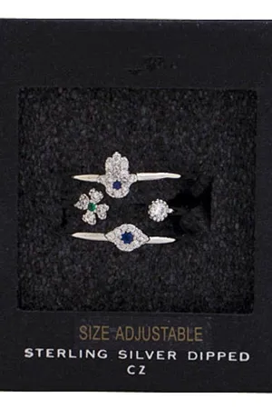 Evil Eye Hams White Gold Ring