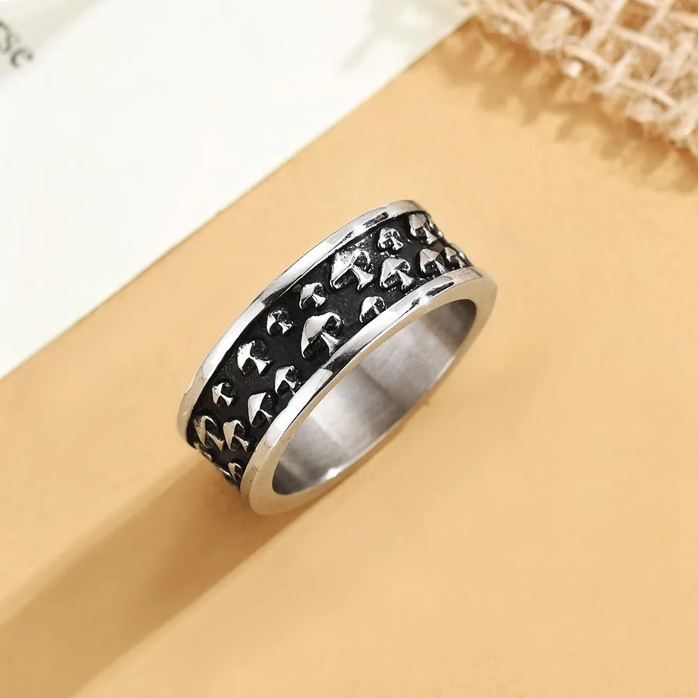Factory Direct Wholesale European And American Retro Men's Titanium Steel Ring Tide Men Domineering Grinding Ring Wholesale