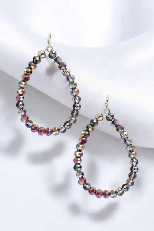 FAITH BEADED TEARDROP EARRINGS