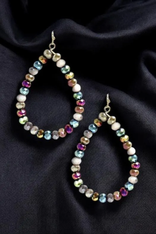 FAITH BEADED TEARDROP EARRINGS