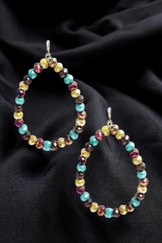 FAITH BEADED TEARDROP EARRINGS