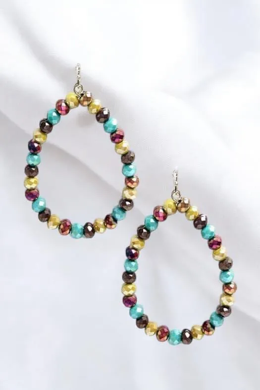 FAITH BEADED TEARDROP EARRINGS