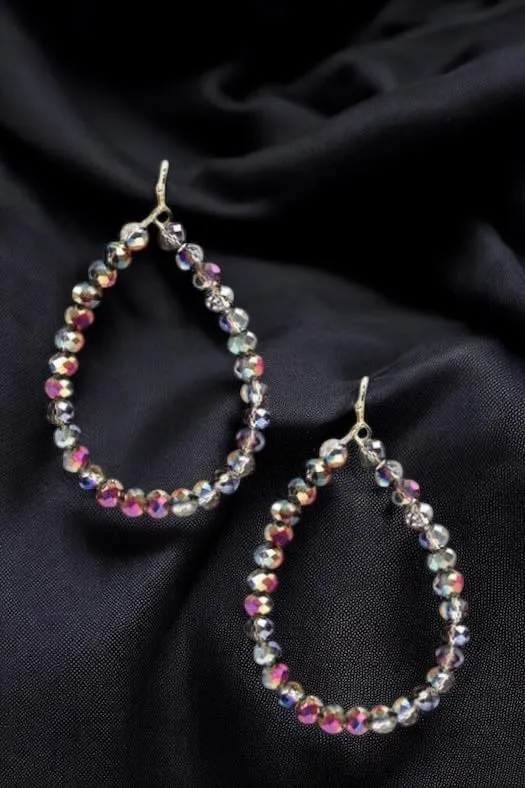 FAITH BEADED TEARDROP EARRINGS