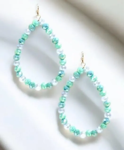FAITH BEADED TEARDROP EARRINGS