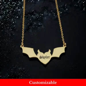 Fallen Angel: Gothic Devil Heart Pendant Necklace