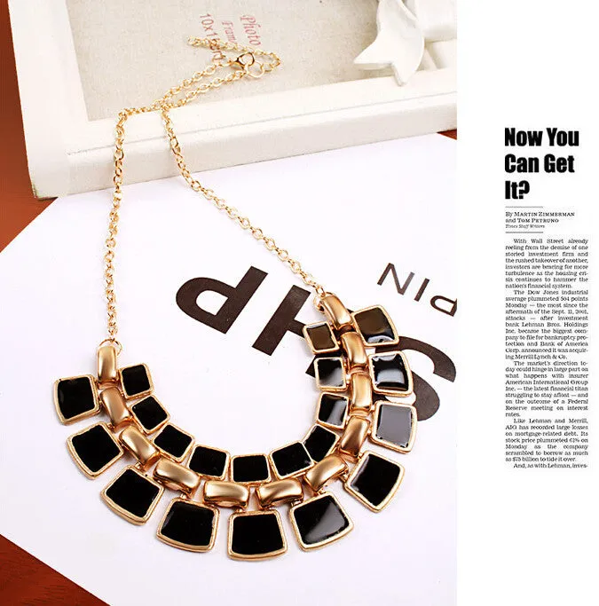 Fashion Necklaces Pendants Link Chain Collar Long Plated Enamel Statement Bling & Fashion Necklace Women Jewelry