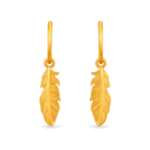 Feather Charm Hoop Earrings