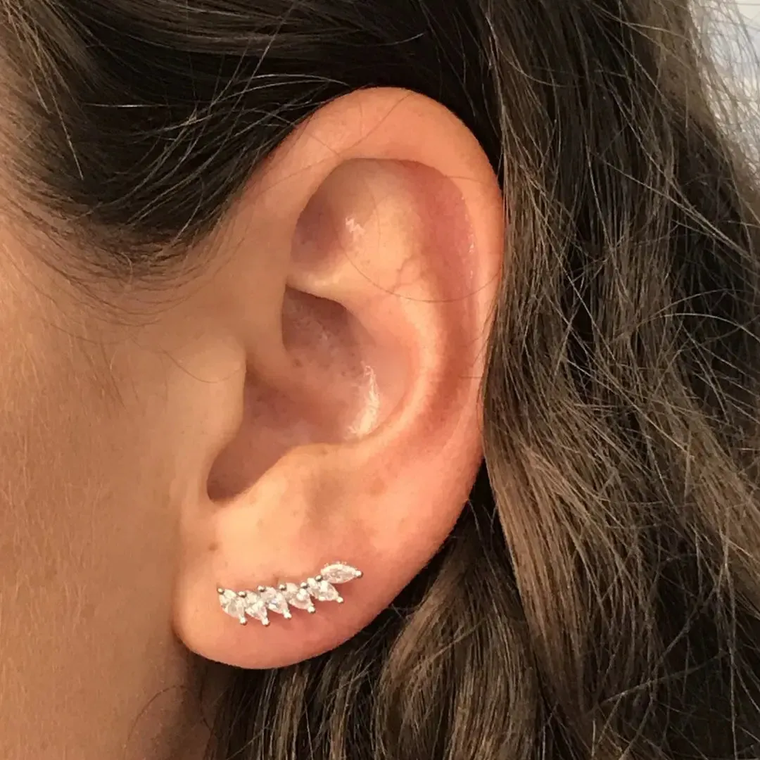Feather Climber Earrings