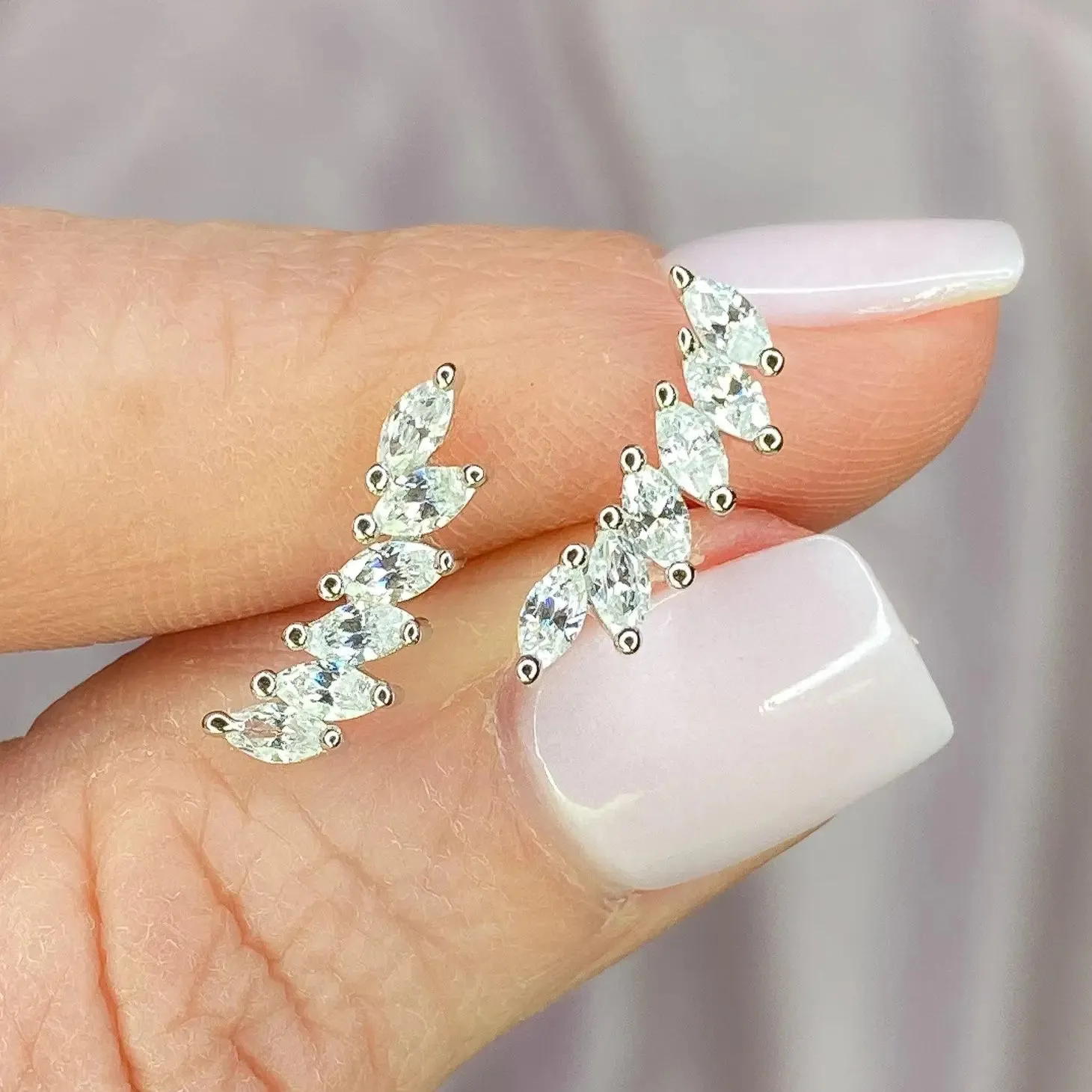 Feather Climber Earrings