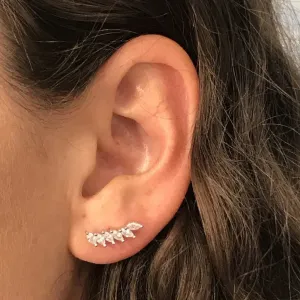 Feather Climber Earrings