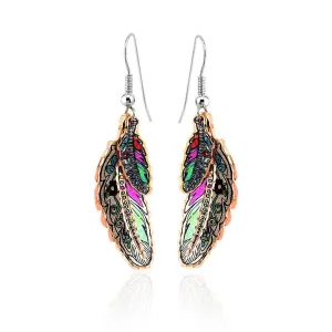 Feather design earrings