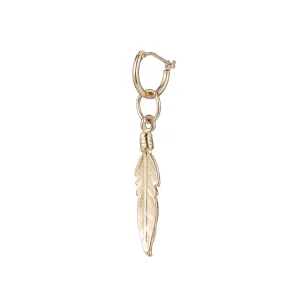 Feather Pendant Earring - Gold
