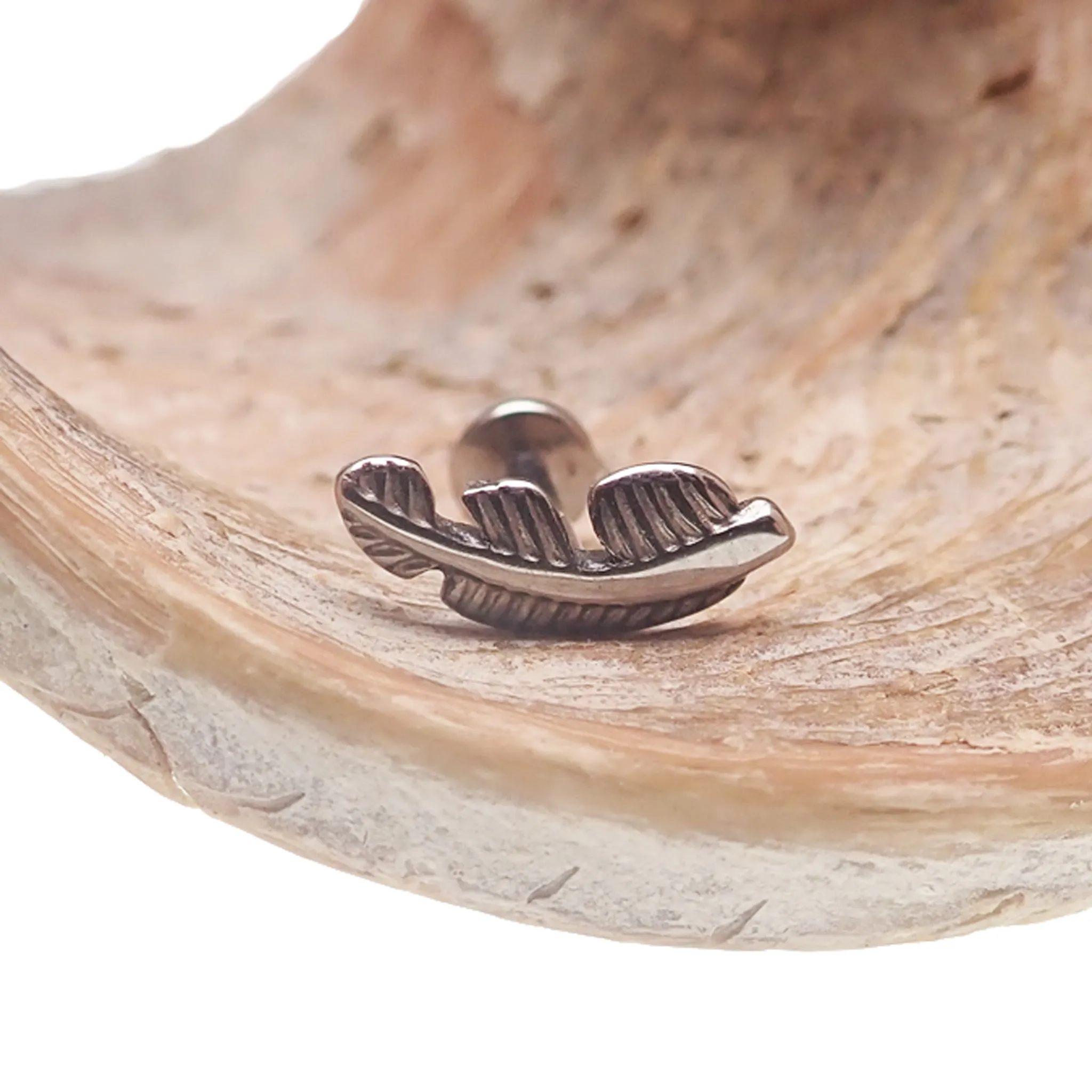 Feather Titanium Flatback Labret 18g, 16g, 14g
