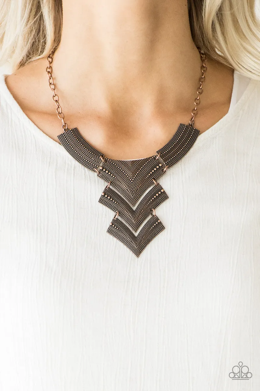 Fiercely Pharaoh Copper Paparazzi Necklace