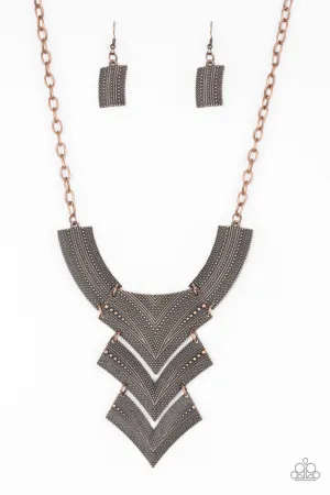 Fiercely Pharaoh Copper Paparazzi Necklace