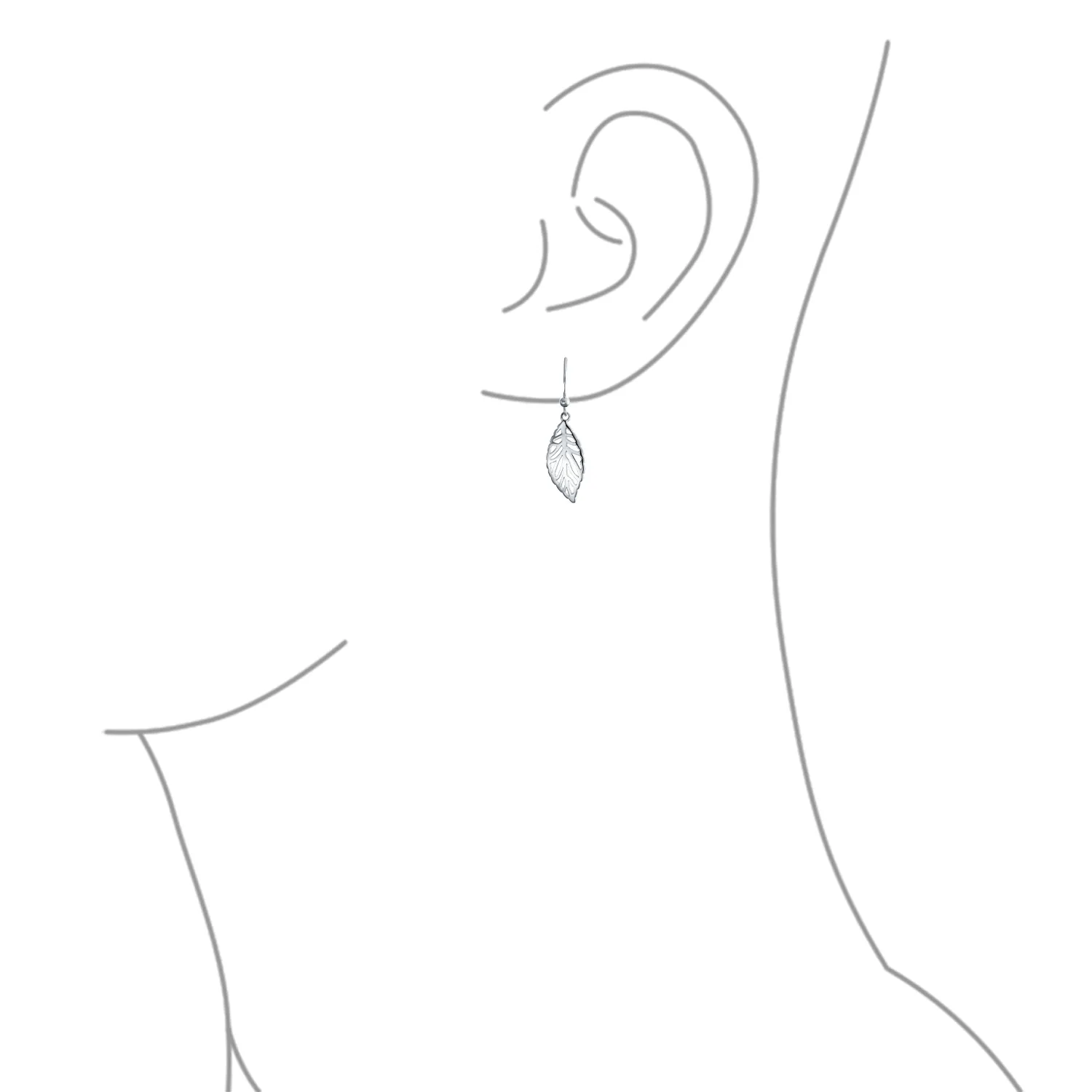 Filigree Leaf Feather Dangle Earrings Sterling Silver 1.5 Inch Western Jewelry