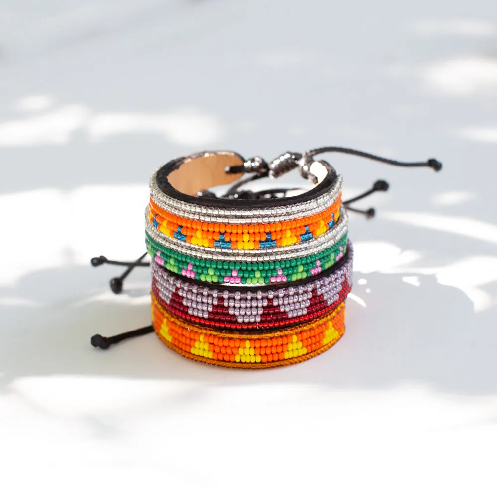 FINAL SALE: Piramidi Bracelet - Purple/Burgundy