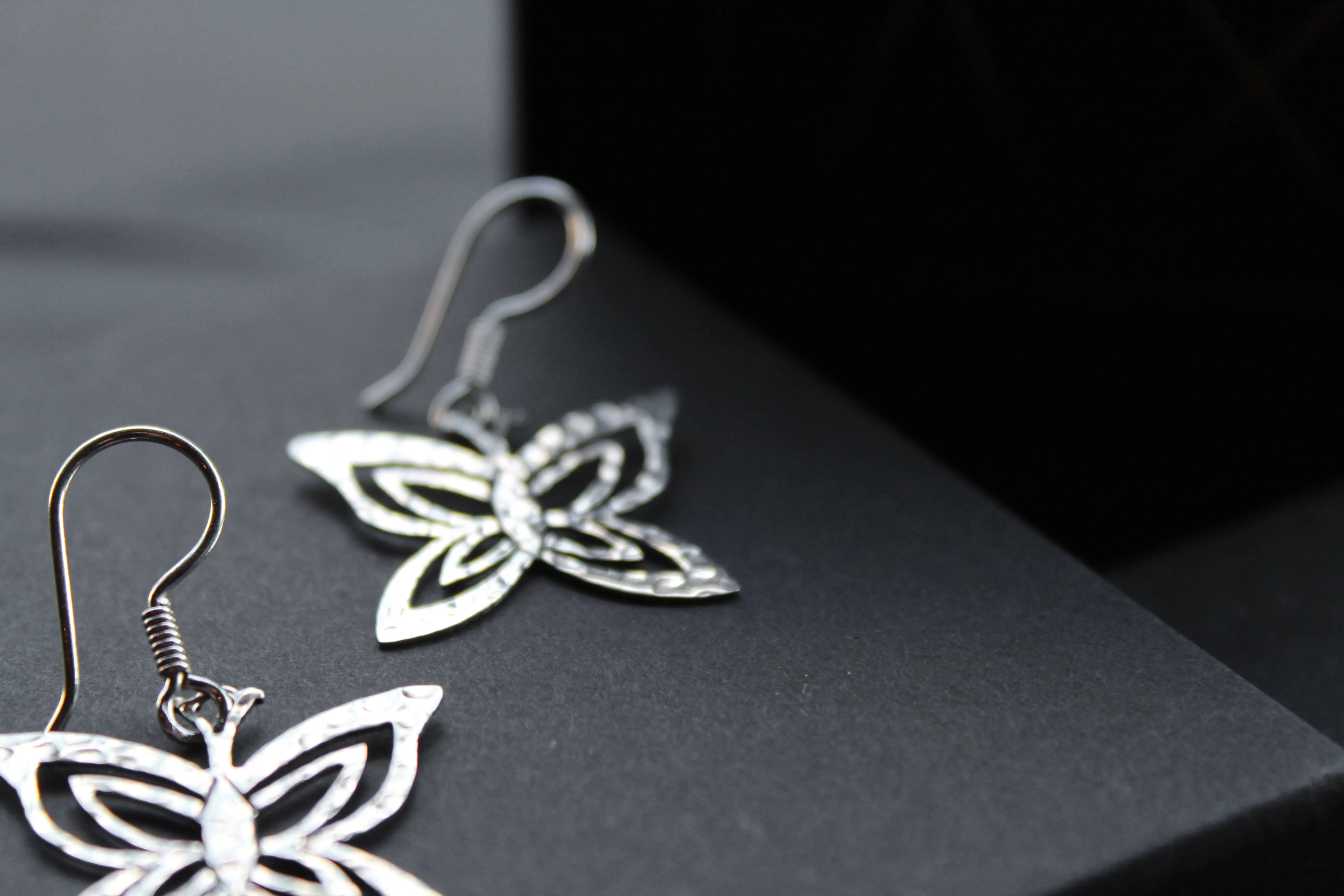 Fine Hammered Butterfly Earrings