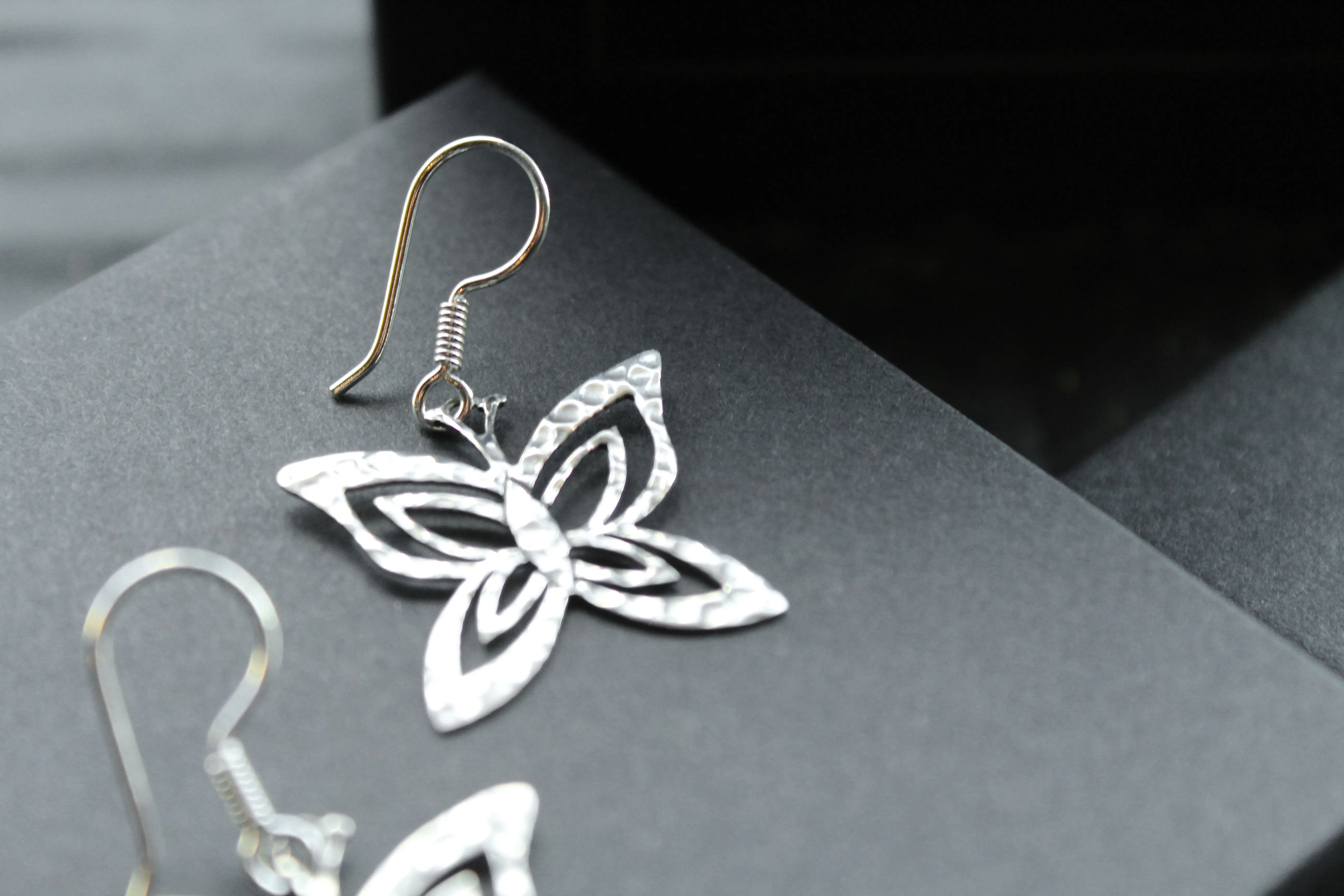 Fine Hammered Butterfly Earrings
