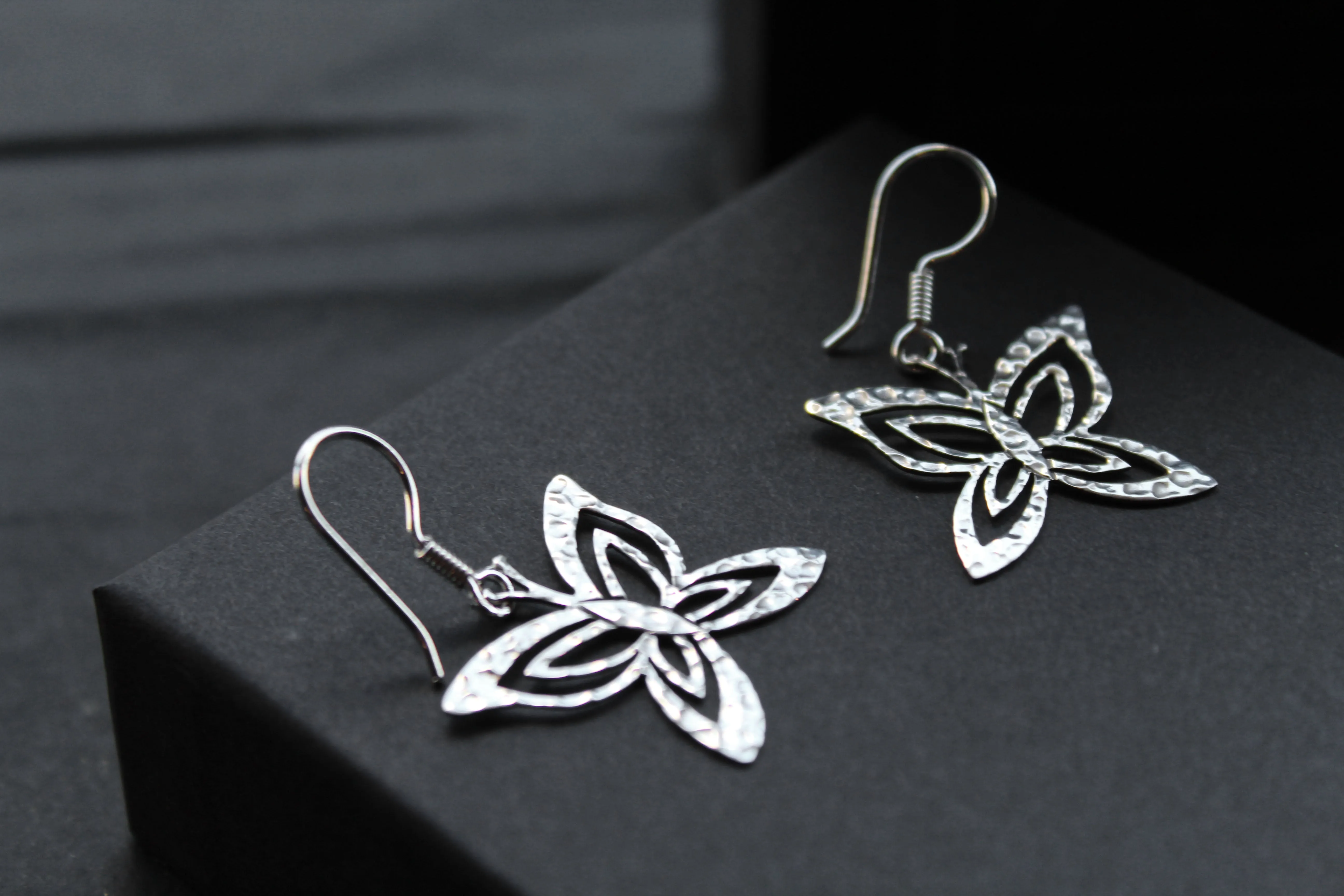 Fine Hammered Butterfly Earrings