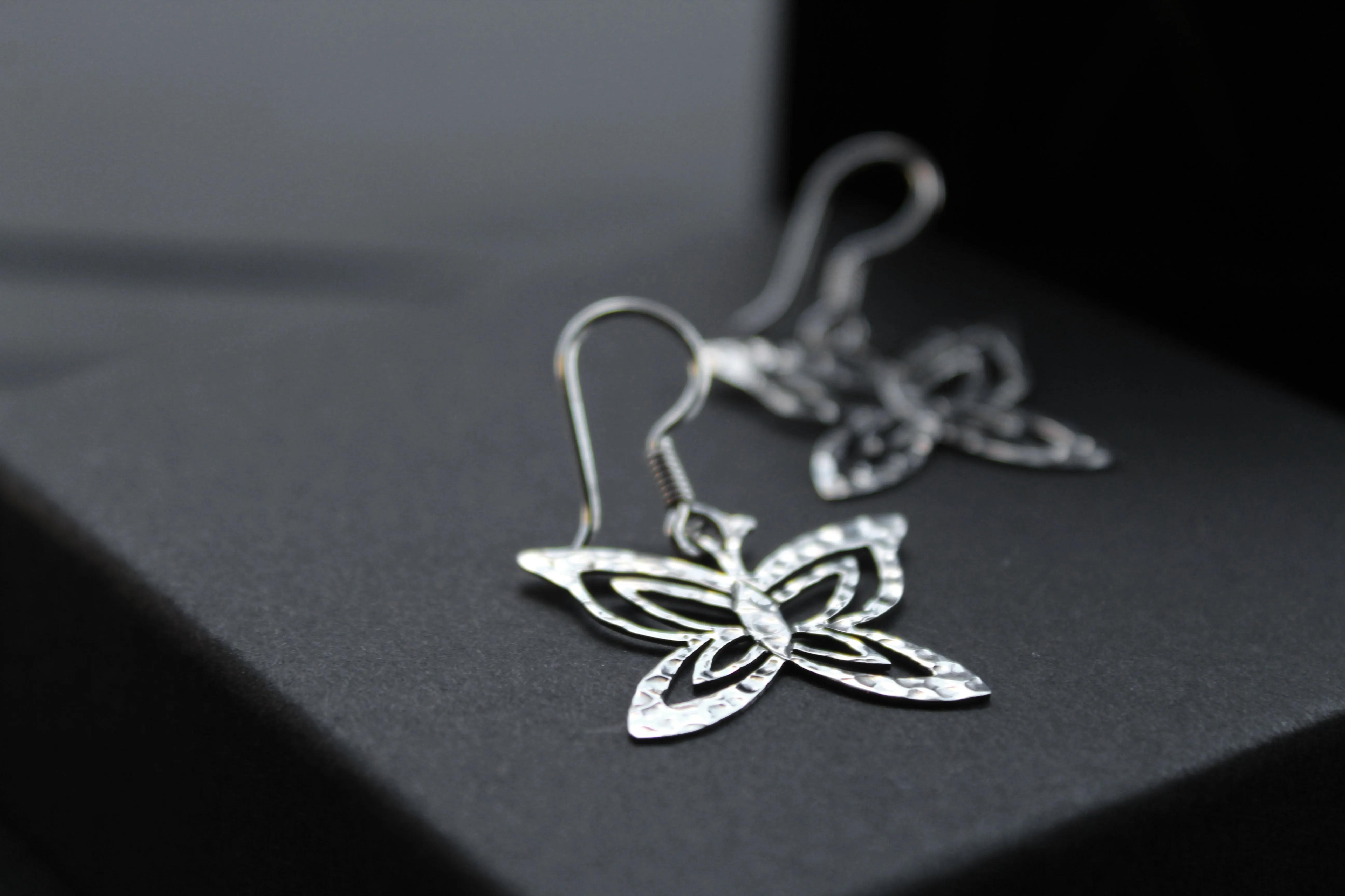 Fine Hammered Butterfly Earrings