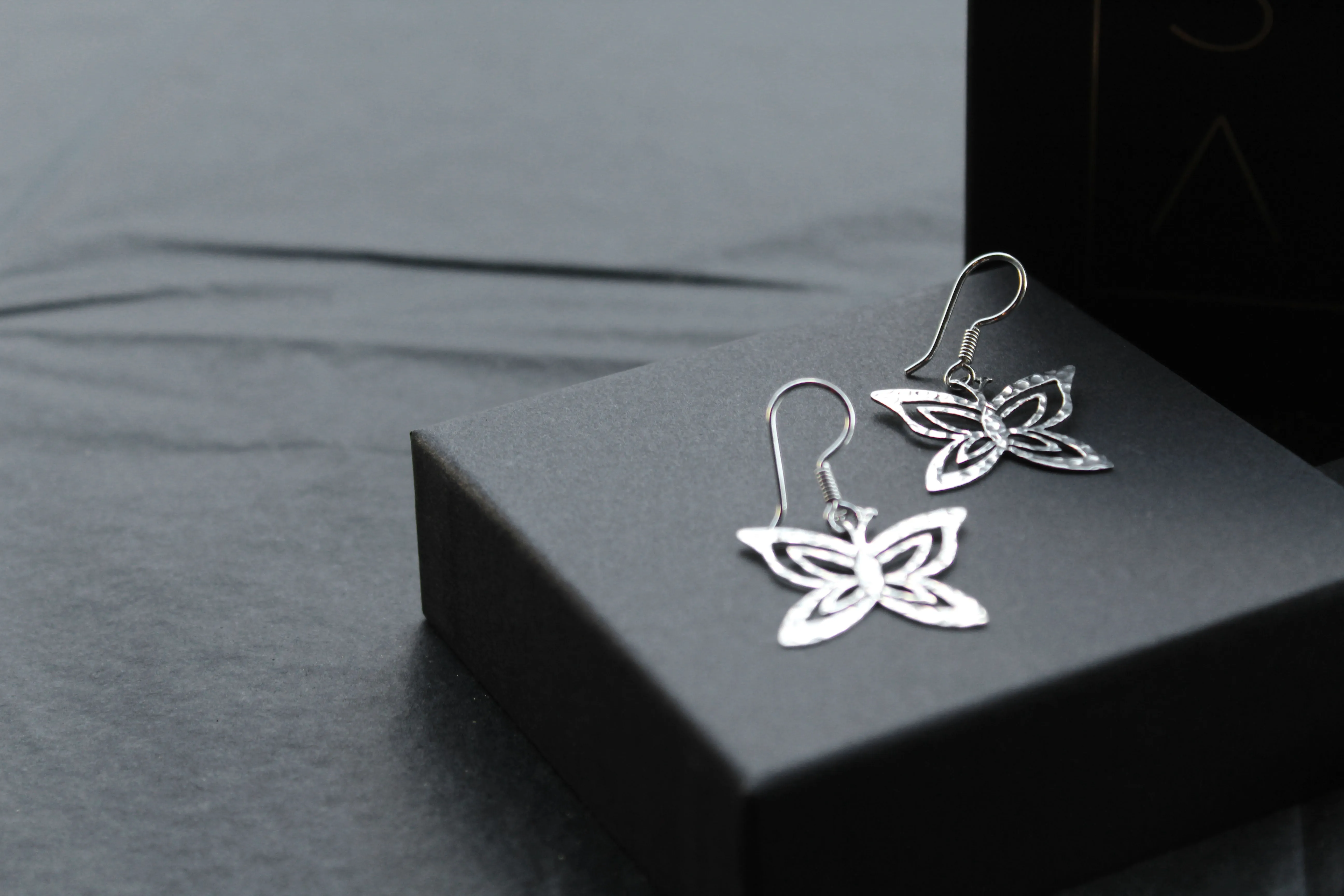 Fine Hammered Butterfly Earrings