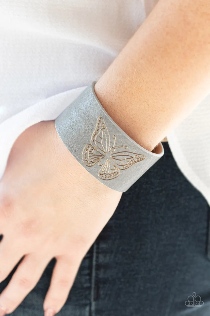 Flirty Flutter Silver Paparazzi Bracelet