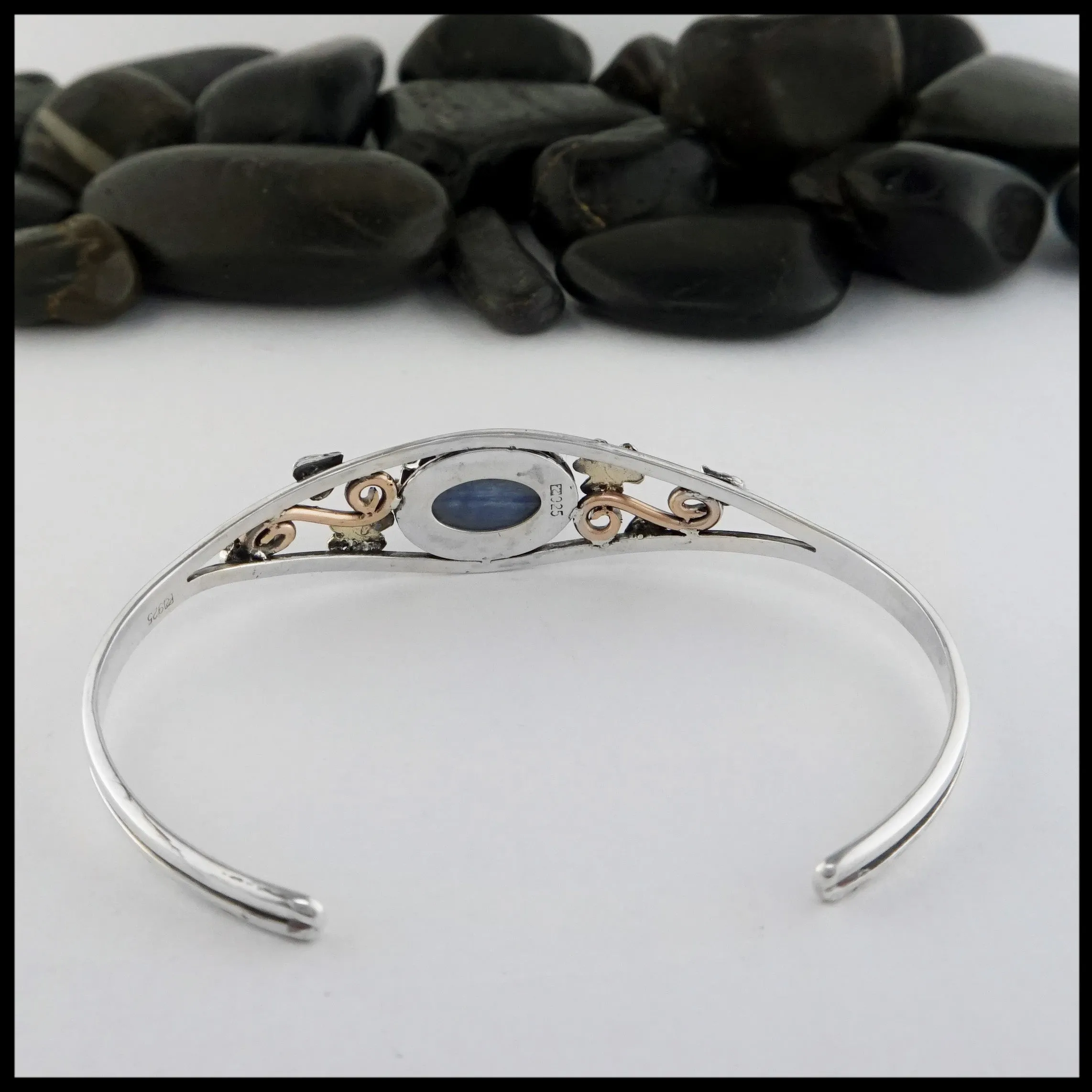Floral Cuff Bracelet with Kyanite