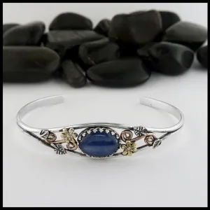 Floral Cuff Bracelet with Kyanite