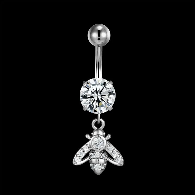 Flower Butterfly Pendant Navel Body PiecingJewelry