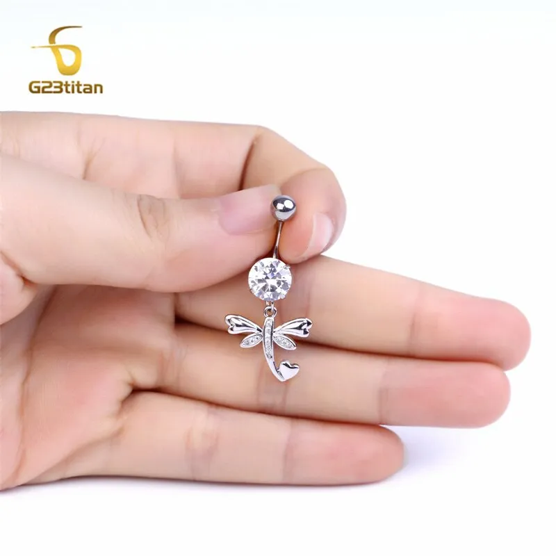 Flower Butterfly Pendant Navel Body PiecingJewelry