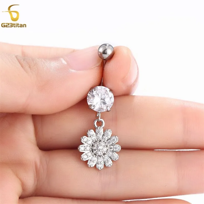 Flower Butterfly Pendant Navel Body PiecingJewelry
