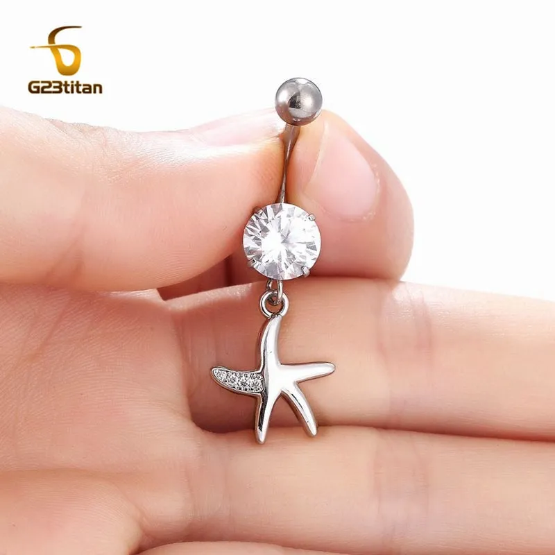 Flower Butterfly Pendant Navel Body PiecingJewelry