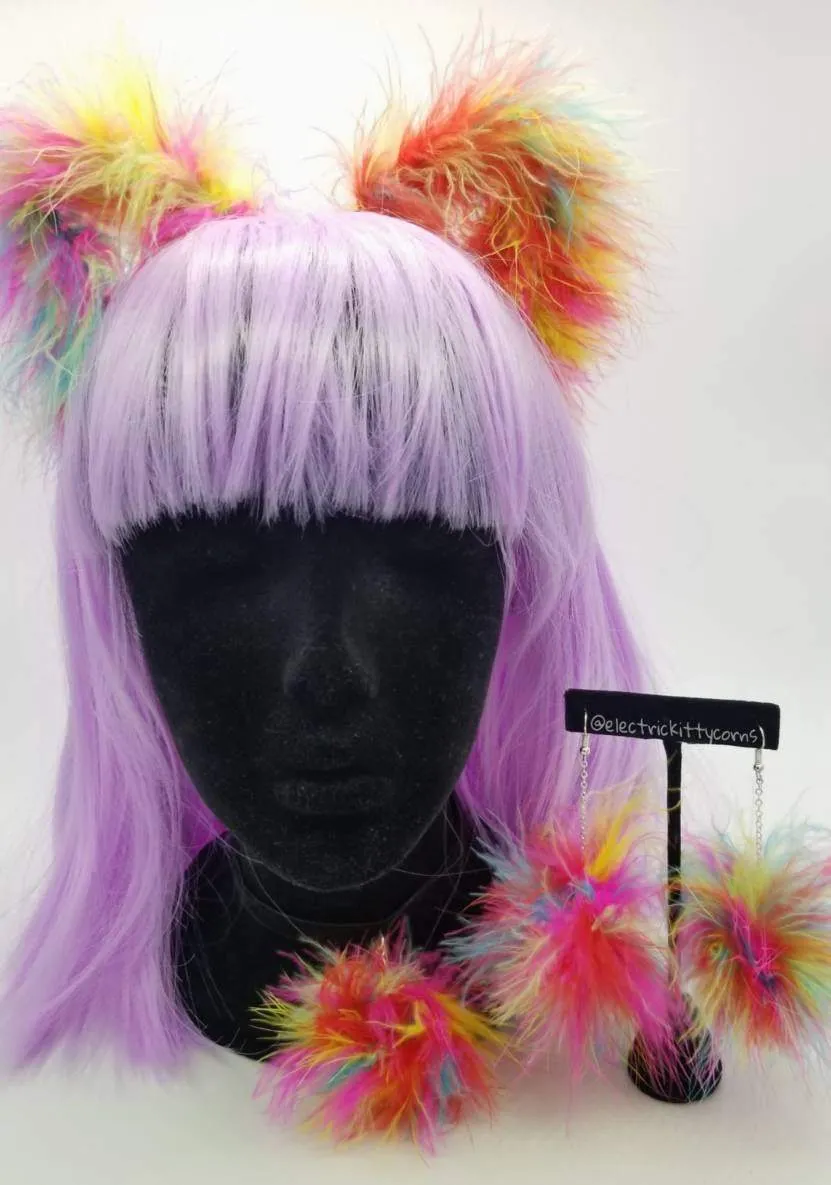 Fluff Puff Kittycorn Earrings