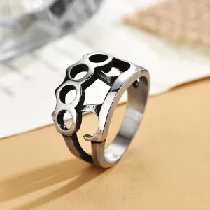 Foreign Trade Jewelry Wholesale European And American Retro Fashion Motorcycle Jewelry Titanium Steel Men's Ring Stab Ring