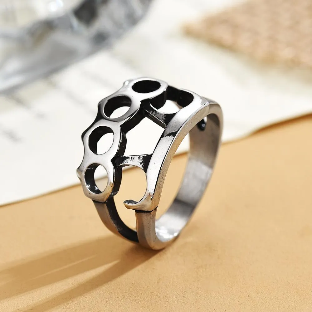 Foreign Trade Jewelry Wholesale European And American Retro Fashion Motorcycle Jewelry Titanium Steel Men's Ring Stab Ring