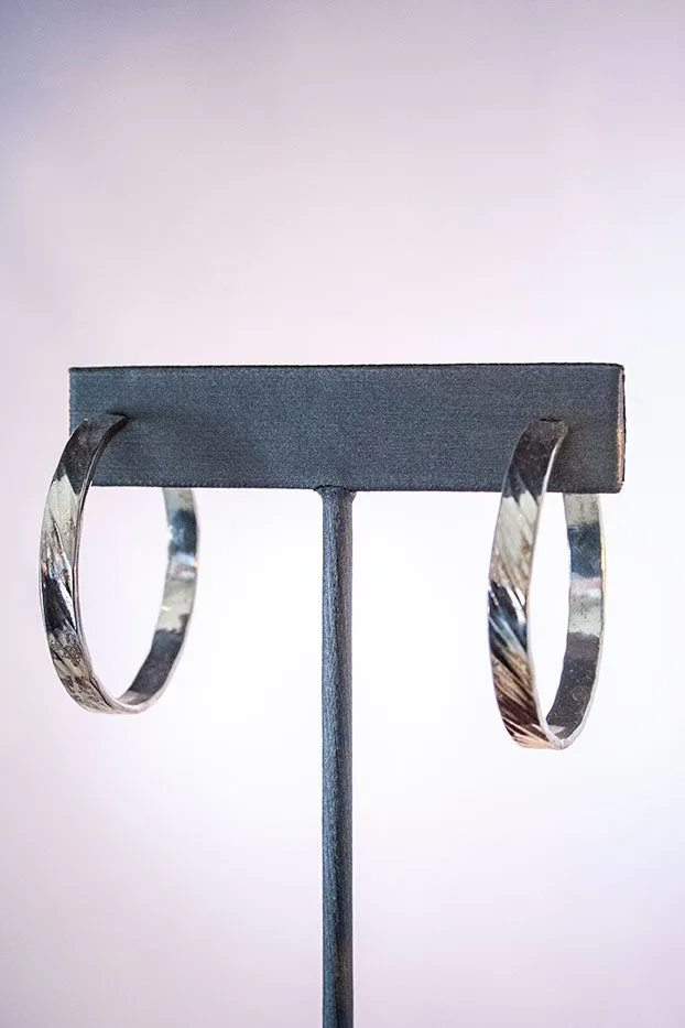 Forge & Fountain: Earrings-Hammered Hoop
